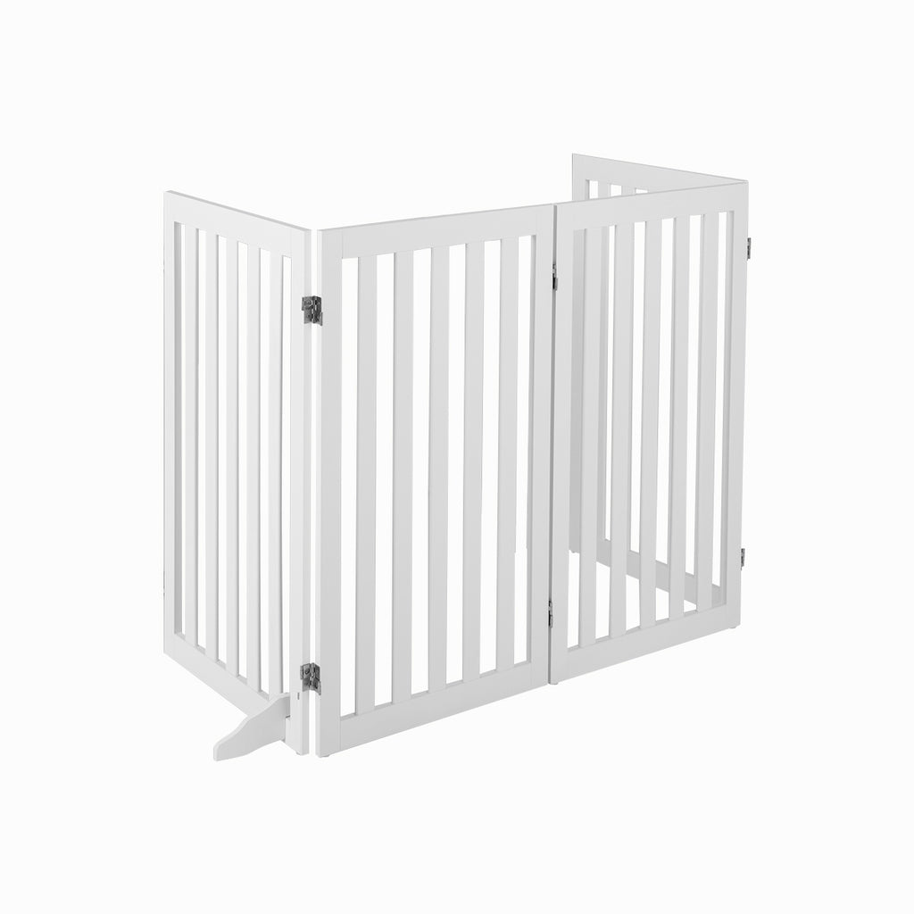 4-Panel 89 cm Pet Barrier with 6 Flexible Hinges-White