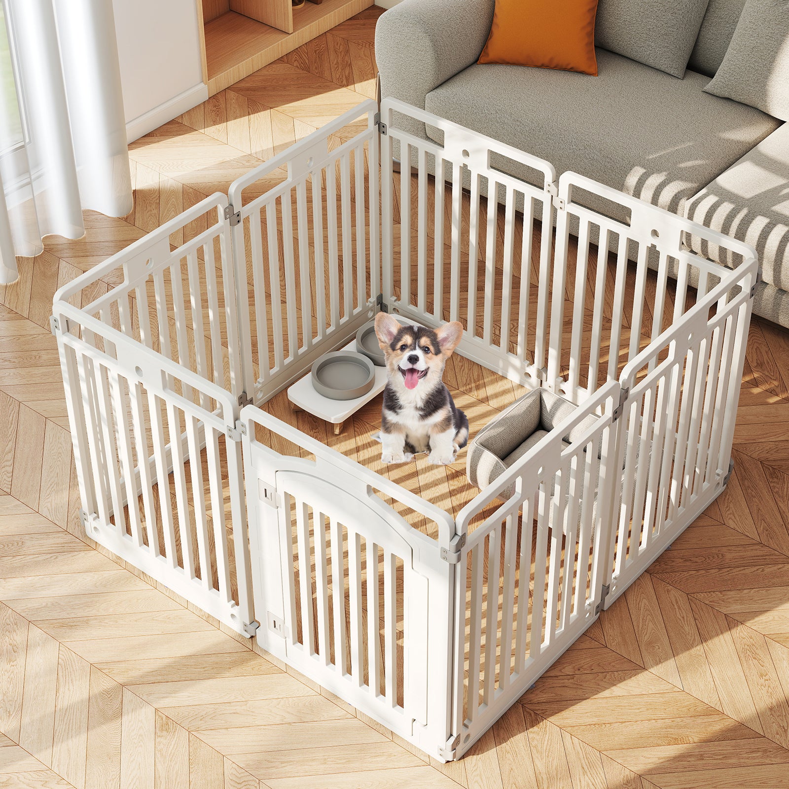 8-Panel 80CM Tall Plastic Dog Panel-White