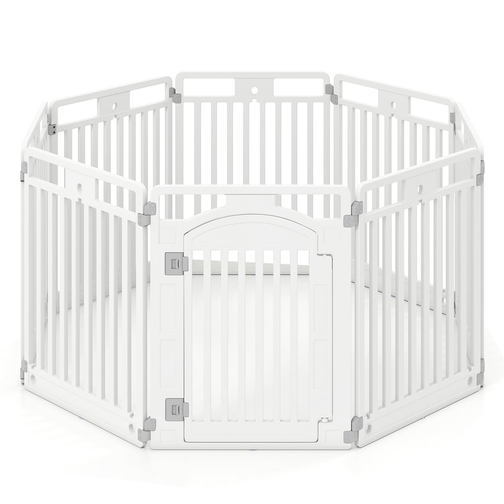 8-Panel 80CM Tall Plastic Dog Panel-White