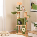 160 CM Cactus Cat Tree with Sisal Scratching Posts for Indoor Cats