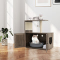 Cat Tree with Litter Box Enclosure 87CM Tall Wooden Cat Tower-Grey
