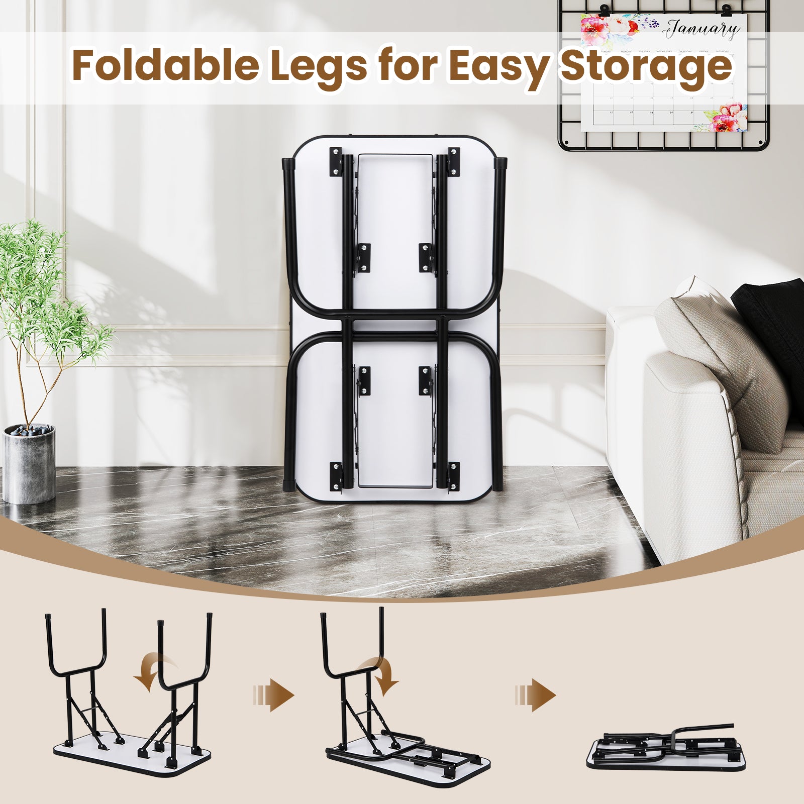 Foldable Dog Grooming Table with Height Adjustable Arms and Noose-Black