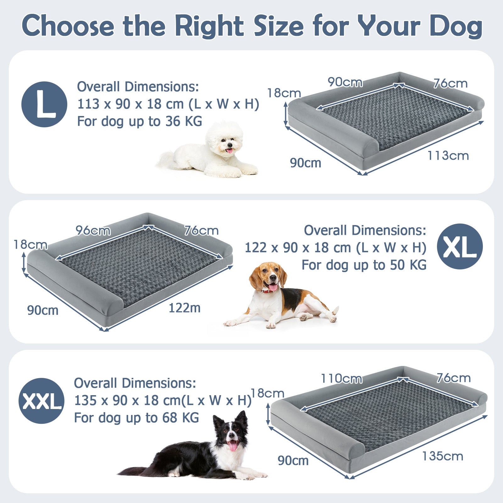 Orthopedic Foam Dog Bed L Sized Large Pet Bed-XL