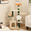 114CM Tall Cute Flower Multi-level Cat Tree with Sisal Post and Pad-Multicolor