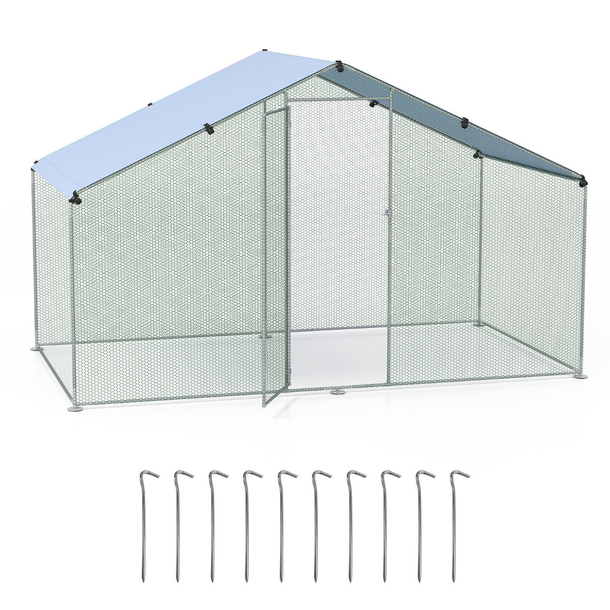 Large Chicken Coop Walk-in Poultry Cage with Oxford Canopy